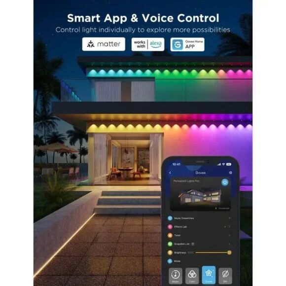 Govee H706A Permanent Outdoor Lights Pro, 100ft (1823) - Picture 6 of 7